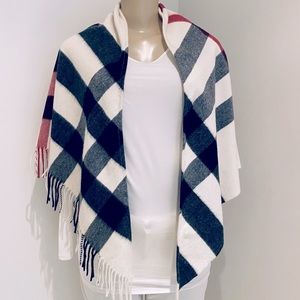 BURBERRY LONDON HALF MEGA CASHMERE BANDANA / SCARF / WRAP.